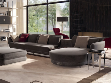 ROBERTO BARNINI - 4 seater fabric sofa with chaise longue by Barnini Oseo - view 2